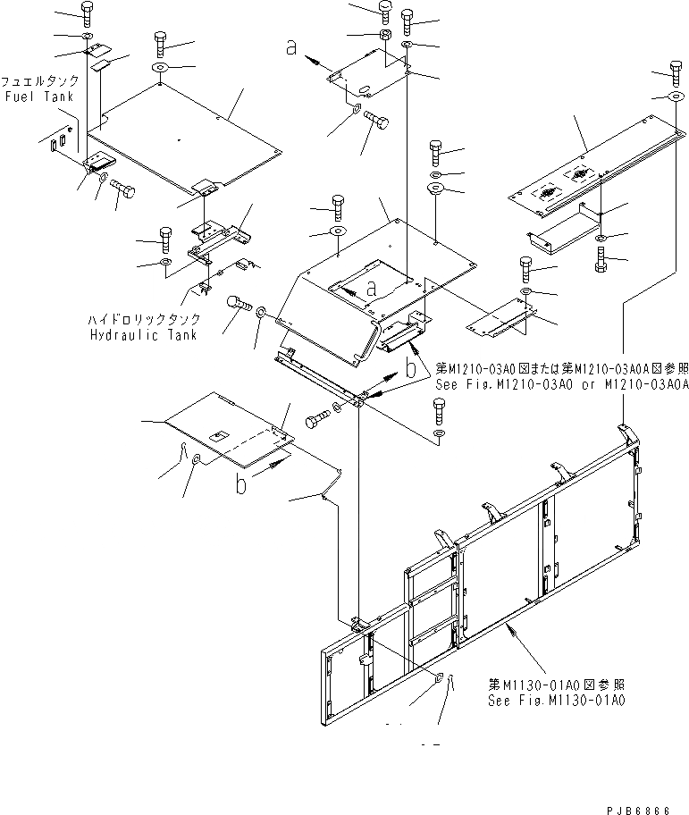 Схема запчастей Komatsu PC750LC-6K-01 - КРЫШКА(ВЕРХН.) (COVER) (КАБИНА) (/)(№K-K999) ЧАСТИ КОРПУСА