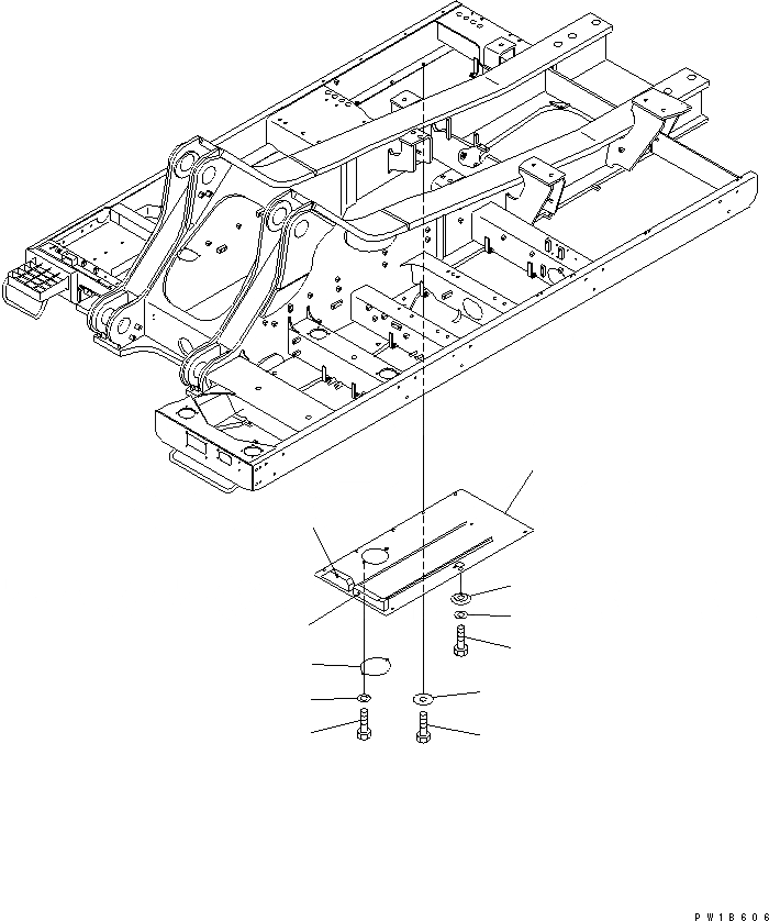 Схема запчастей Komatsu PC750LC-6K-01 - НИЖН. КРЫШКА (ОСНОВНАЯ РАМА) (ПРАВ.)(№K-) ЧАСТИ КОРПУСА