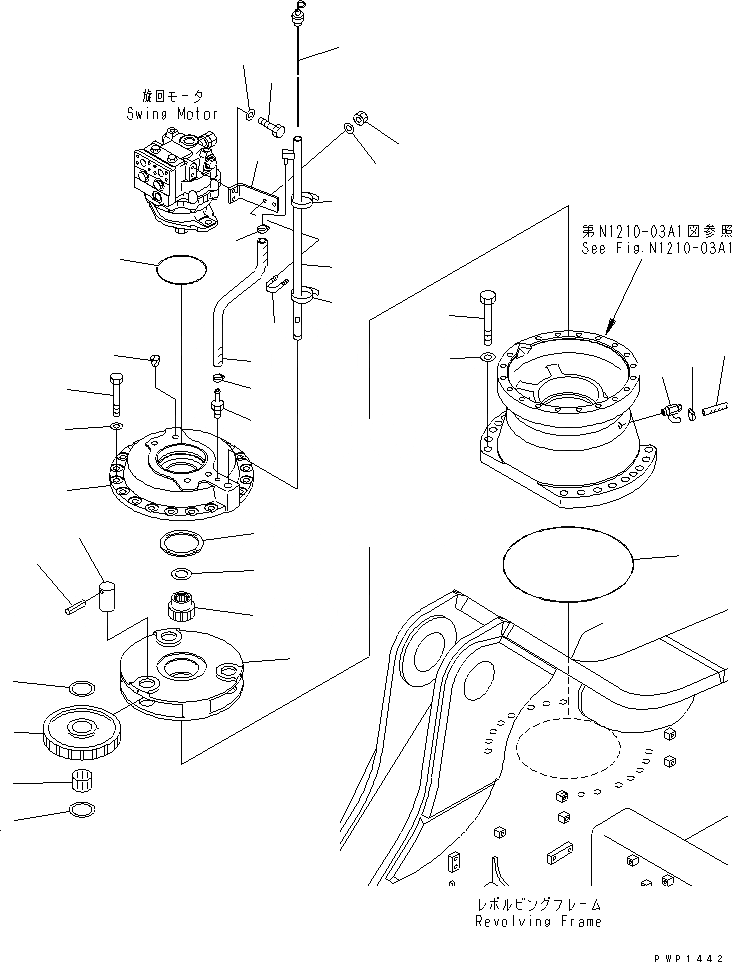 Схема запчастей Komatsu PC750LC-6K-01 - МЕХАНИЗМ ПОВОРОТА (1 НЕСУЩИЙ ЭЛЕМЕНТ И GAUGE СУППОРТ) (ЗАДН.)(№K-) ПОВОРОТН. КРУГ И КОМПОНЕНТЫ