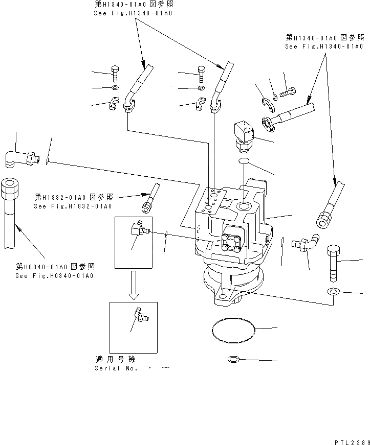 Схема запчастей Komatsu PC750LC-6K-01 - МОТОР ПОВОРОТА (СОЕДИНИТ. ЧАСТИ)(№K-K999) ПОВОРОТН. КРУГ И КОМПОНЕНТЫ