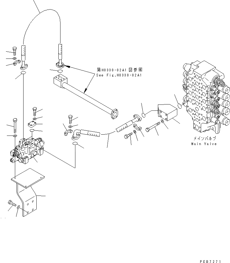 Схема запчастей Komatsu PC750SE-6 - СЕРВИСНЫЙ КЛАПАН(№-999) ГИДРАВЛИКА