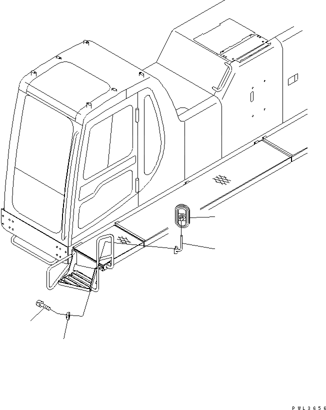 Схема запчастей Komatsu PC750SE-6K-01 - ЗАДН. VIEW MIRROR¤ ЛЕВ. (СТУПЕНИ)(№K-K999) ЧАСТИ КОРПУСА