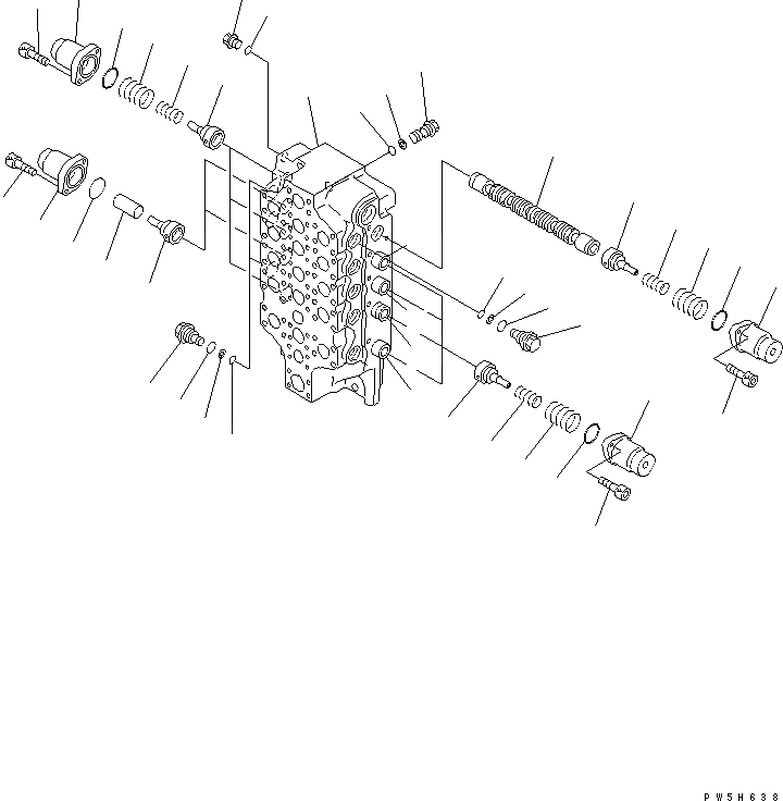 Схема запчастей Komatsu PC750SE-6K-01 - ОСНОВН. КЛАПАН (/) (5-СЕКЦИОНН.)(№K-) ОСНОВН. КОМПОНЕНТЫ И РЕМКОМПЛЕКТЫ