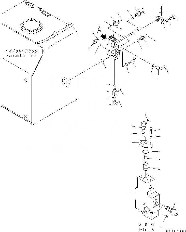 Схема запчастей Komatsu PC750SE-7 - ГИДР. БАК. (ГЛАВН. РАЗГРУЗ. КЛАПАН) ГИДРАВЛИКА