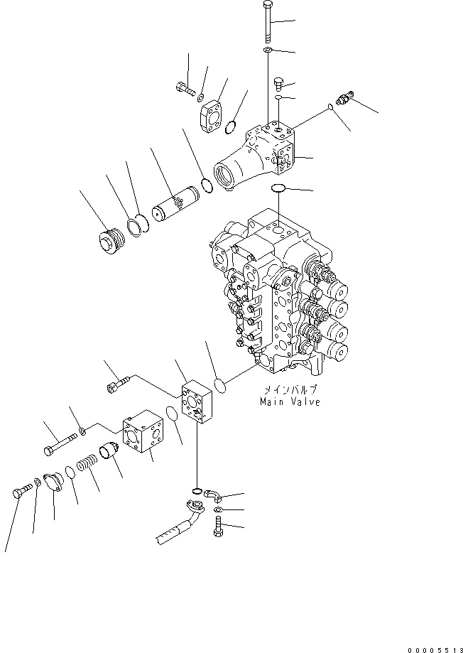 Схема запчастей Komatsu PC750SE-7 - ОСНОВН. КЛАПАН (4-Х СЕКЦИОНН. КЛАПАН) (КЛАПАН КОНТРОЛЯ ПОДЪЕМА И ПРОХОДНОЙ ФИЛЬТР) ГИДРАВЛИКА