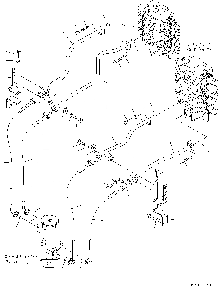 Схема запчастей Komatsu PC750SE-7-M1 - КЛАПАН ПОДАЮЩ. ТРУБЫ (ХОД) (ДЛЯ ПОГРУЗ.) ГИДРАВЛИКА