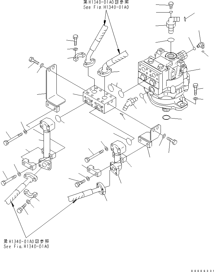 Схема запчастей Komatsu PC750SE-7-M1 - МОТОР ПОВОРОТА (ЗАДН.) ПОВОРОТН. КРУГ И КОМПОНЕНТЫ