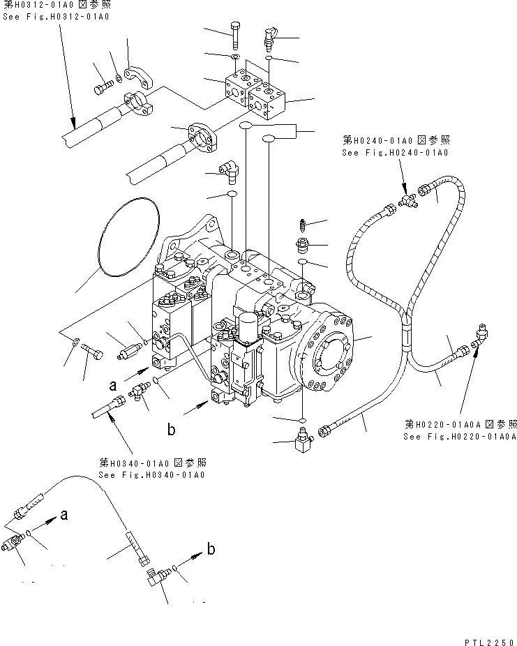 Схема запчастей Komatsu PC750SE-6K-J - NO. НАСОС (СОЕДИНИТ. ЧАСТИ)(№9-8) ГИДРАВЛИКА