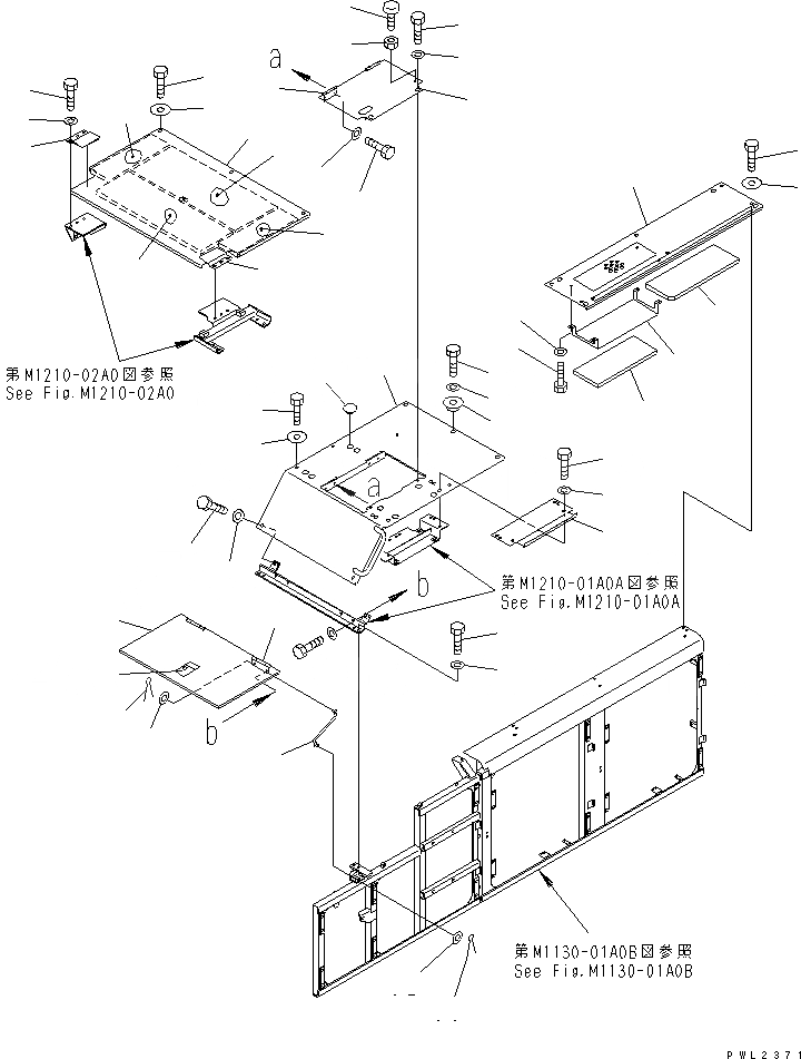 Схема запчастей Komatsu PC750SE-6K-J - КРЫШКА(ВЕРХН.) (COVER) (КАБИНА)(№9-999) ЧАСТИ КОРПУСА