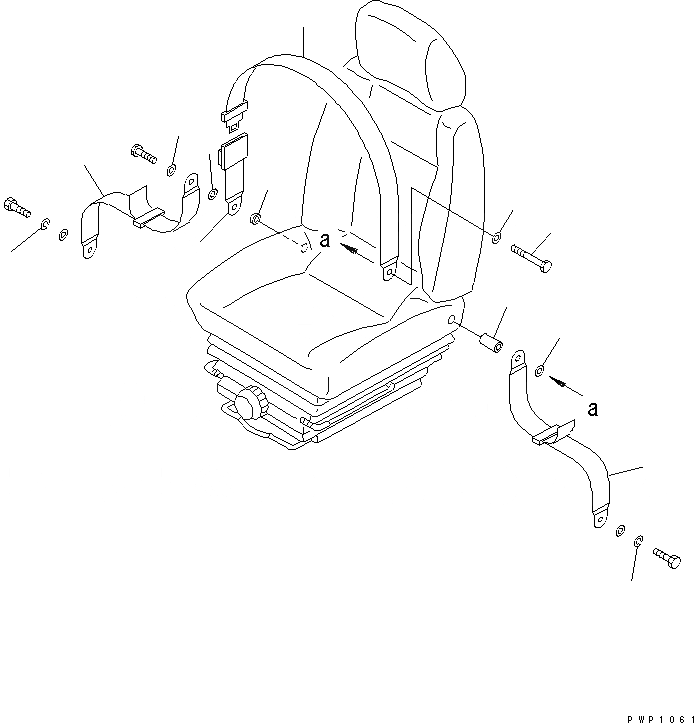 Схема запчастей Komatsu PC750SE-6K-LS - СИДЕНЬЕ ОПЕРАТОРА (РЕМЕНЬ БЕЗОПАСНОСТИ)(№K-) КАБИНА ОПЕРАТОРА И СИСТЕМА УПРАВЛЕНИЯ