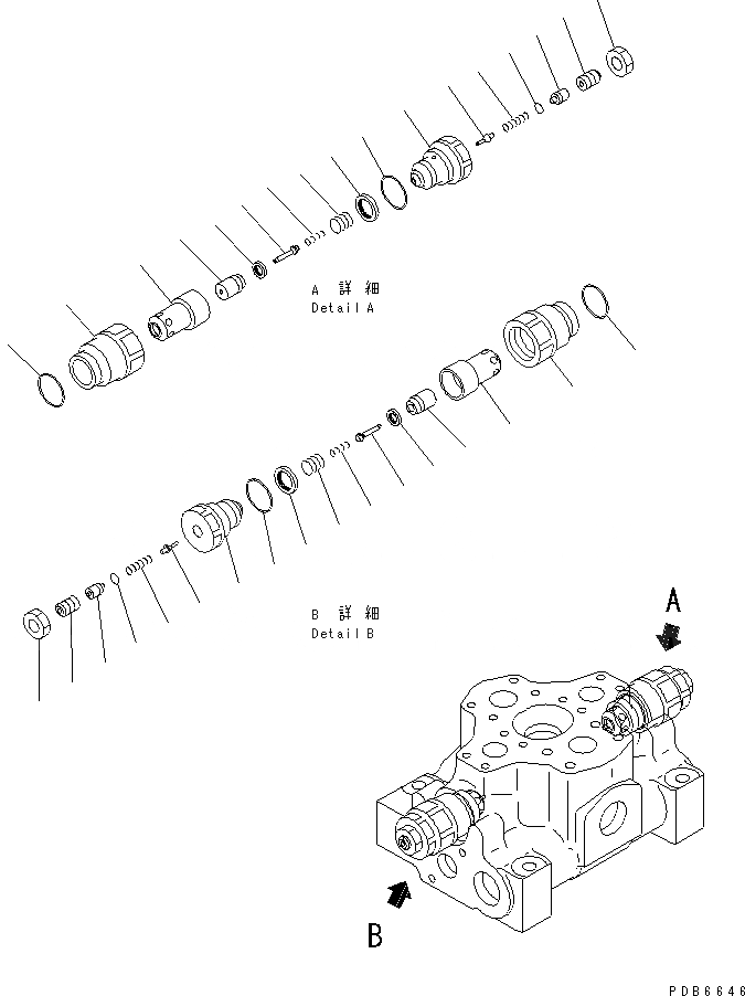 Схема запчастей Komatsu PC750SE-6K-LS - ОСНОВН. КЛАПАН (/) (-СЕКЦ.) (ДЛЯ ПОГРУЗ.)(№K-) ОСНОВН. КОМПОНЕНТЫ И РЕМКОМПЛЕКТЫ