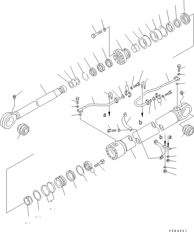 Схема запчастей Komatsu PC750SE-6 - BM ЦИЛИНДР(№-999) ОСНОВН. КОМПОНЕНТЫ И РЕМКОМПЛЕКТЫ