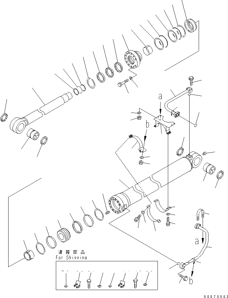 Схема запчастей Komatsu PC750SE-6 - ЦИЛИНДР КОВША(№9-) ОСНОВН. КОМПОНЕНТЫ И РЕМКОМПЛЕКТЫ
