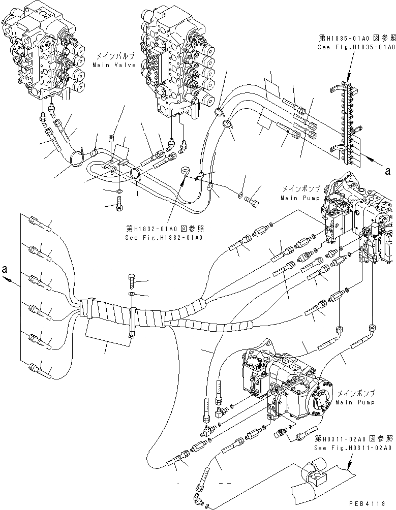 Схема запчастей Komatsu PC750SE-6 - OLSS ЛИНИЯ(№-8) ГИДРАВЛИКА