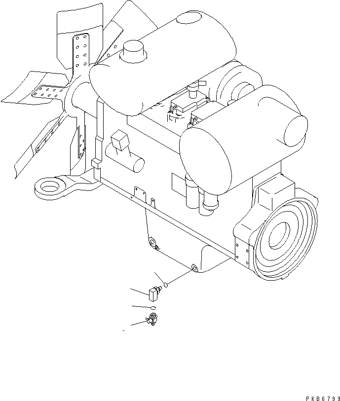 Схема запчастей Komatsu PC750SE-6K - ДВИГАТЕЛЬ (ДРЕНАЖ ЧАСТИ)(№K-K999) КОМПОНЕНТЫ ДВИГАТЕЛЯ
