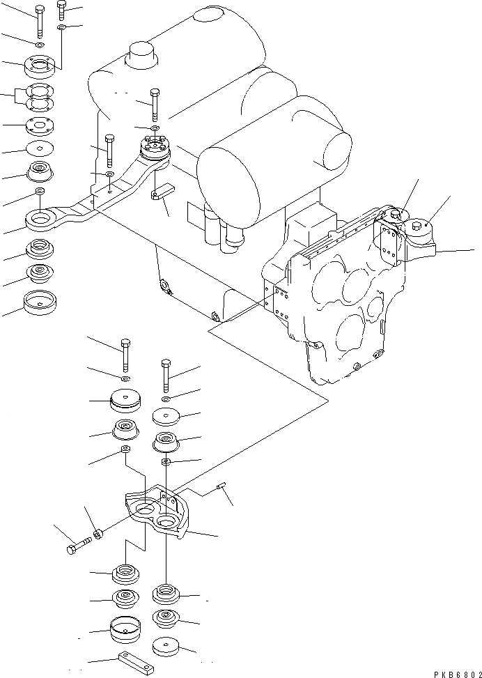 Схема запчастей Komatsu PC750SE-6K - КРЕПЛЕНИЕ ДВИГАТЕЛЯ(№K-K) КОМПОНЕНТЫ ДВИГАТЕЛЯ