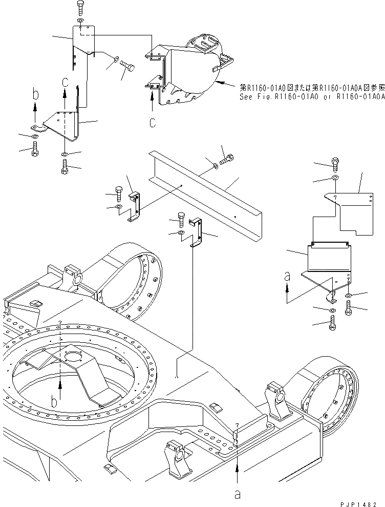 Схема запчастей Komatsu PC750SE-6K - МОТОР ХОДА COVER(№K-K999) ХОДОВАЯ