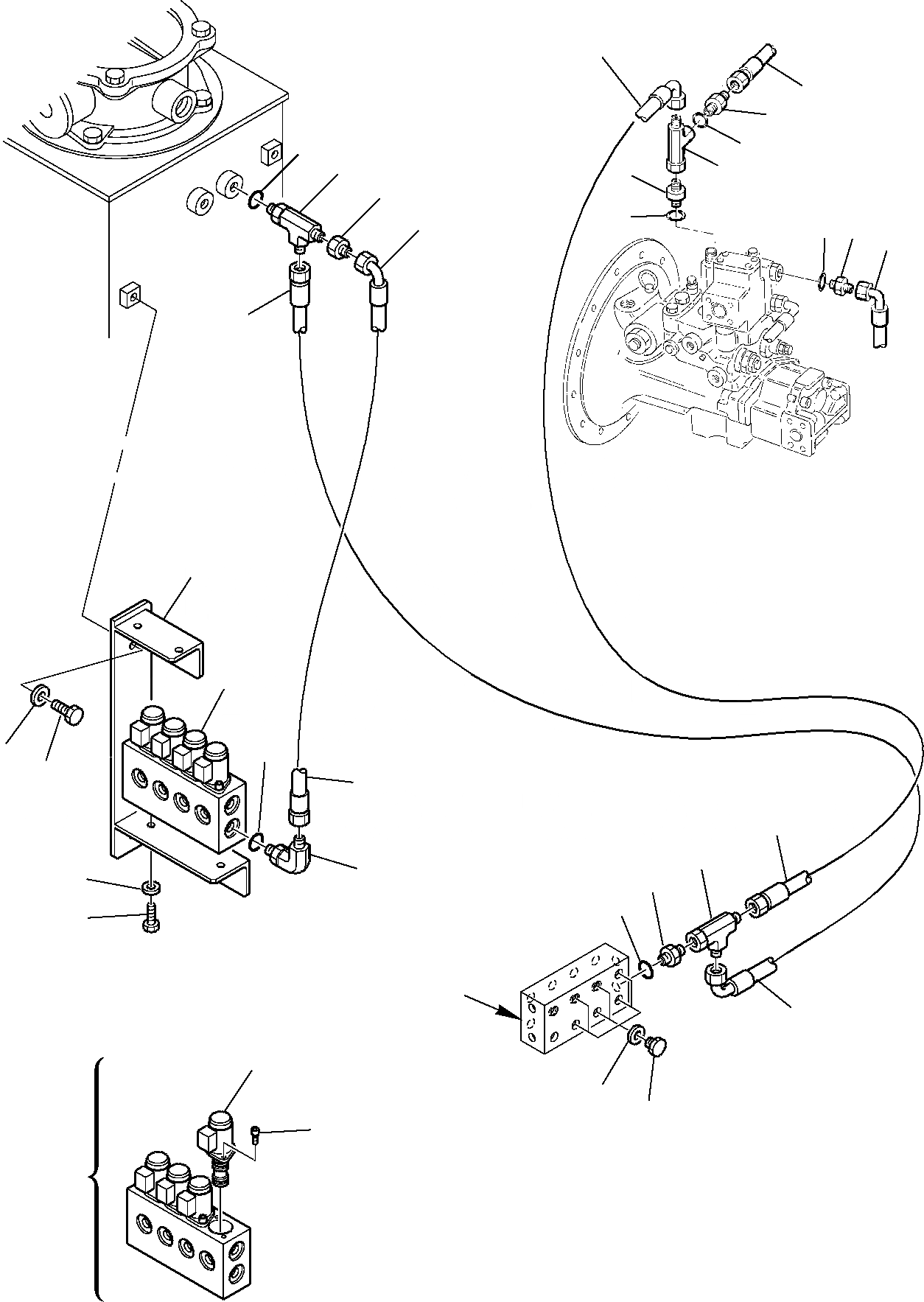 Схема запчастей Komatsu PC75R-2 USA - ГИДРОЛИНИЯ (КЛАПАН PPCВОЗВРАТ. ЛИНИЯ) УПРАВЛ-Е РАБОЧИМ ОБОРУДОВАНИЕМ