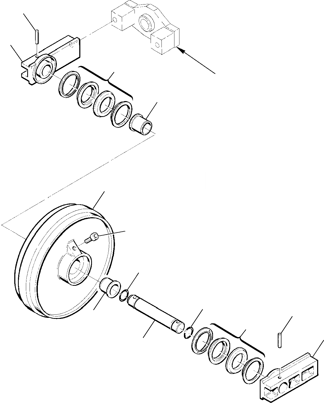 Схема запчастей Komatsu PC75R-2 USA - ПЕРЕДН. ЛЕНИВЕЦ (ДЛЯ STEEL SHOE) (/) ХОДОВАЯ