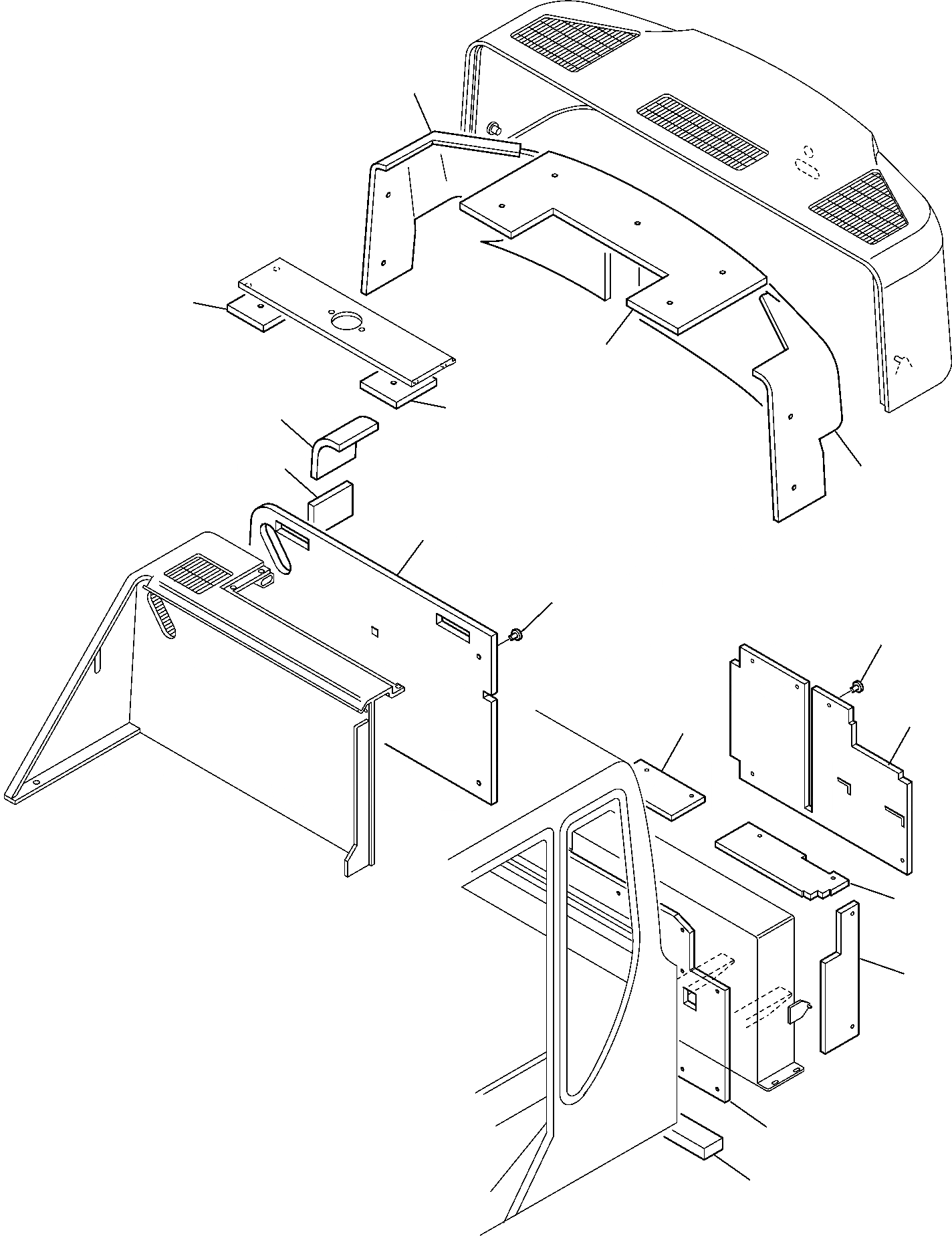 Схема запчастей Komatsu PC75R-2 USA - SOUND-ЗАЩИТАING ЧАСТИ КОРПУСА И КАБИНА