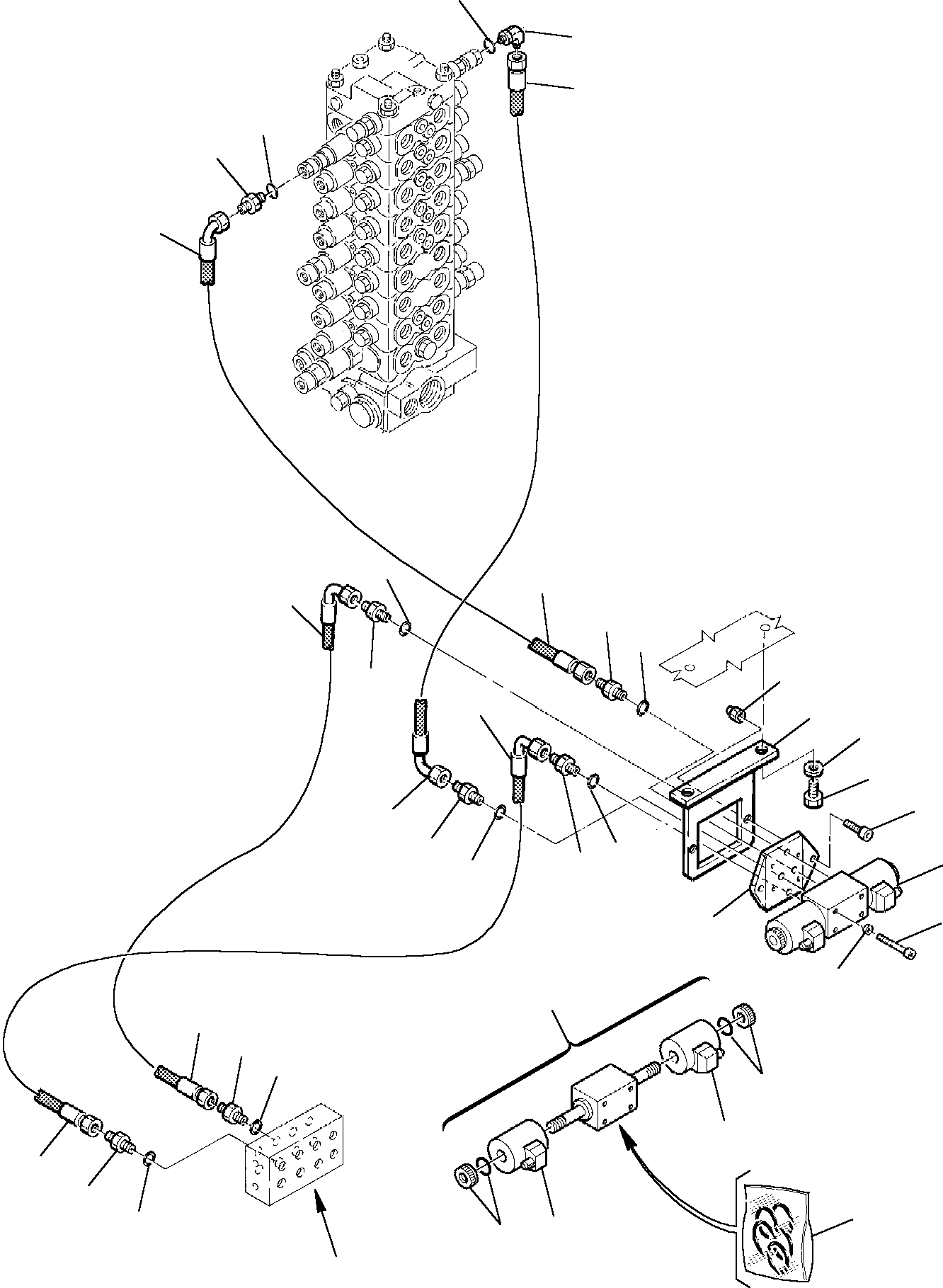 Схема запчастей Komatsu PC75R-2 - ГИДРОЛИНИЯ МОЛОТА РАБОЧЕЕ ОБОРУДОВАНИЕ