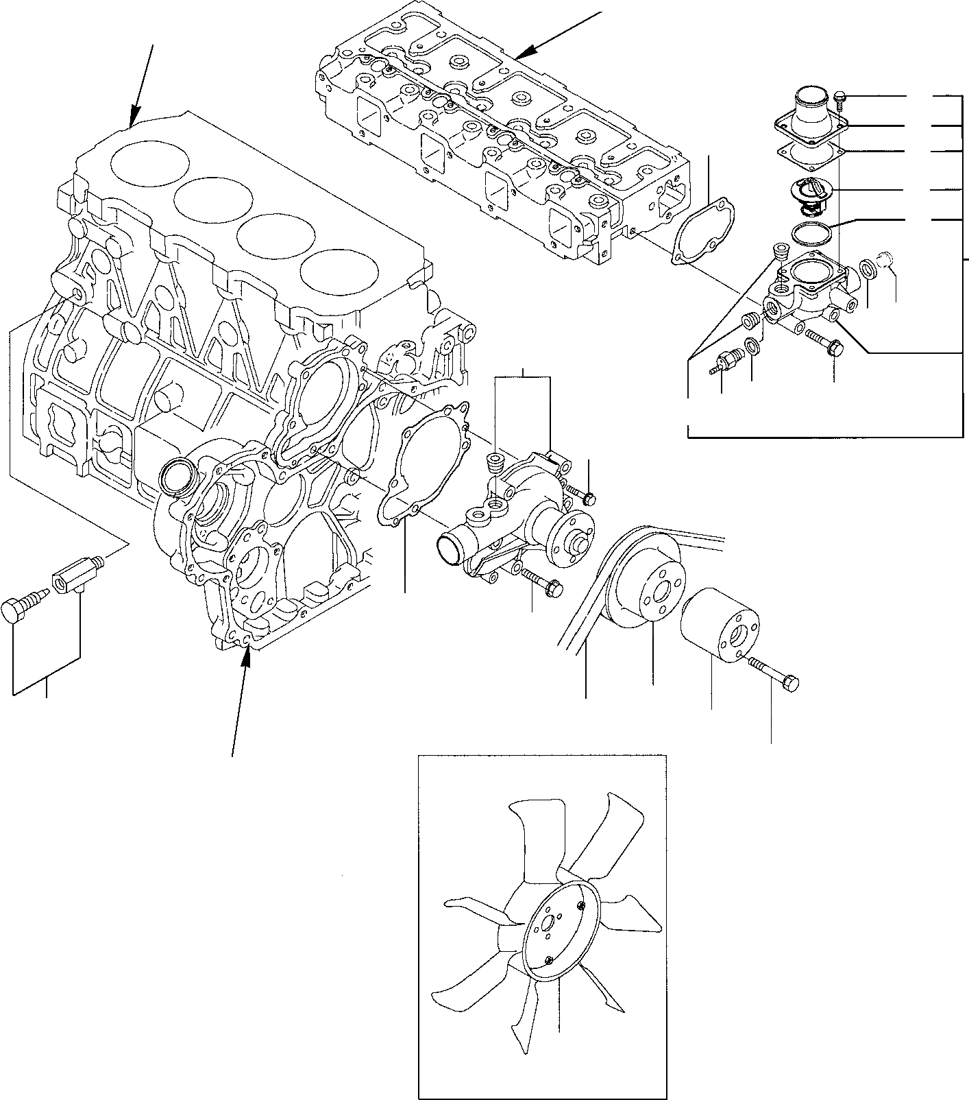 Схема запчастей Komatsu PC75R-2 PC75R-2HD - СИСТЕМА ОХЛАЖДЕНИЯ ДВИГАТЕЛЬ