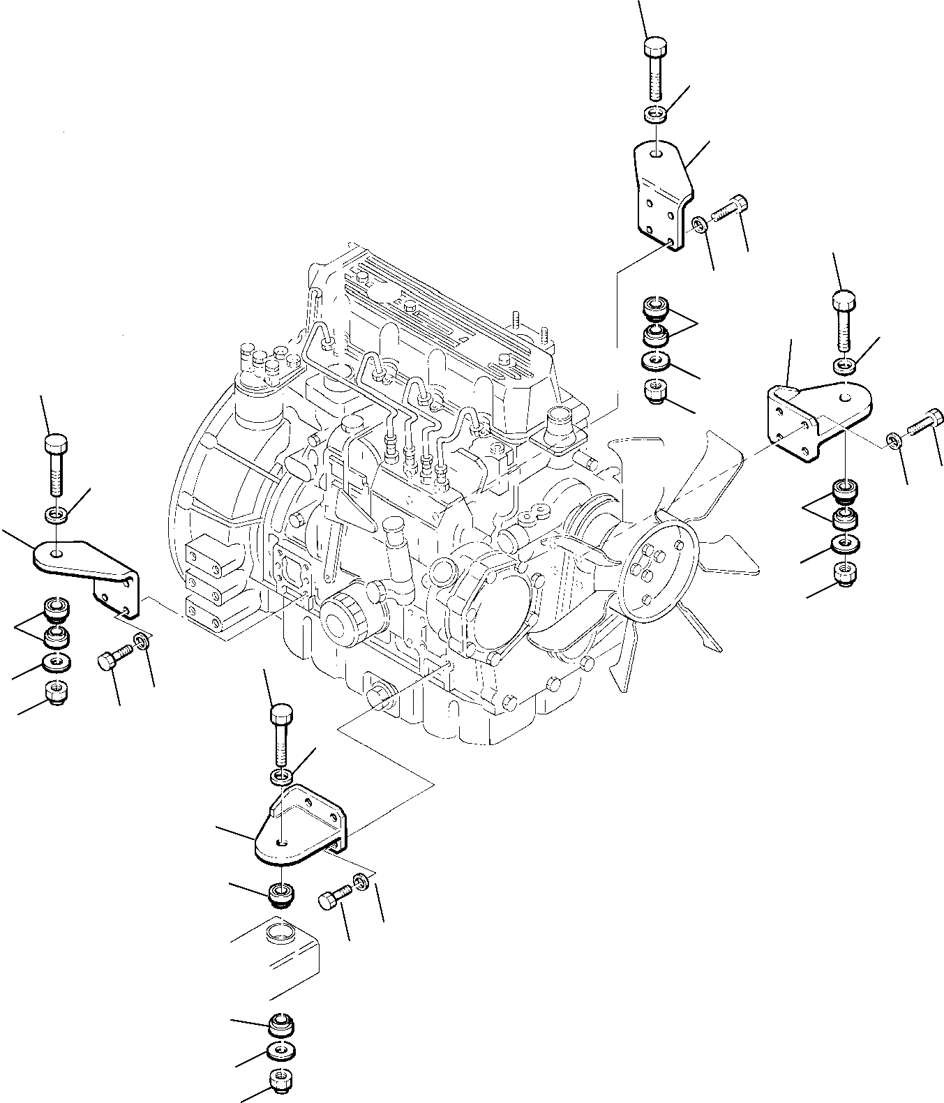 Схема запчастей Komatsu PC75R-2 PC75R-2HD - КРЕПЛЕНИЕ ДВИГАТЕЛЯ КОМПОНЕНТЫ ДВИГАТЕЛЯ И ЭЛЕКТРИКА