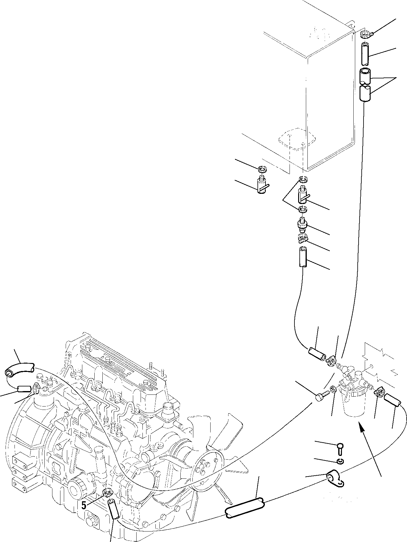 Схема запчастей Komatsu PC75R-2 PC75R-2HD - ТОПЛИВОПРОВОД. (/) КОМПОНЕНТЫ ДВИГАТЕЛЯ И ЭЛЕКТРИКА