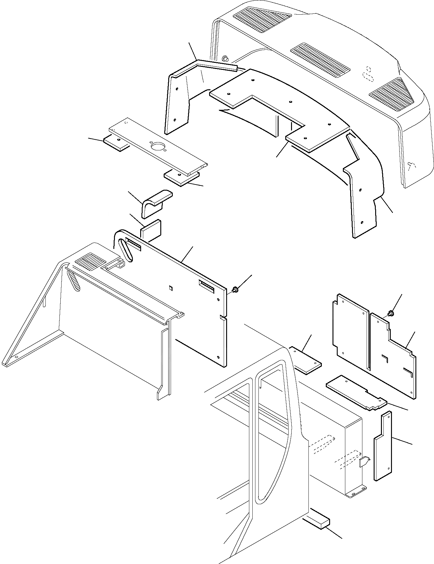 Схема запчастей Komatsu PC75R-2 PC75R-2HD - SOUND-ЗАЩИТАING ЧАСТИ КОРПУСА И КАБИНА