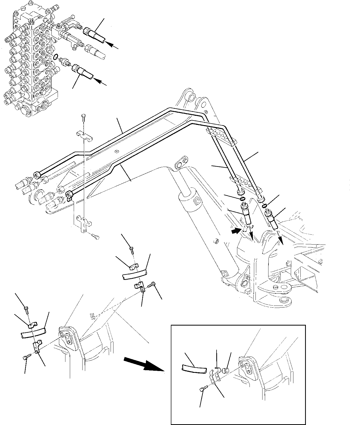 Схема запчастей Komatsu PC75R-2 PC75R-2HD - ГИДРОЛИНИЯ (НАВЕСНОЕ ОБОРУД-Е) (СТРЕЛА) РАБОЧЕЕ ОБОРУДОВАНИЕ