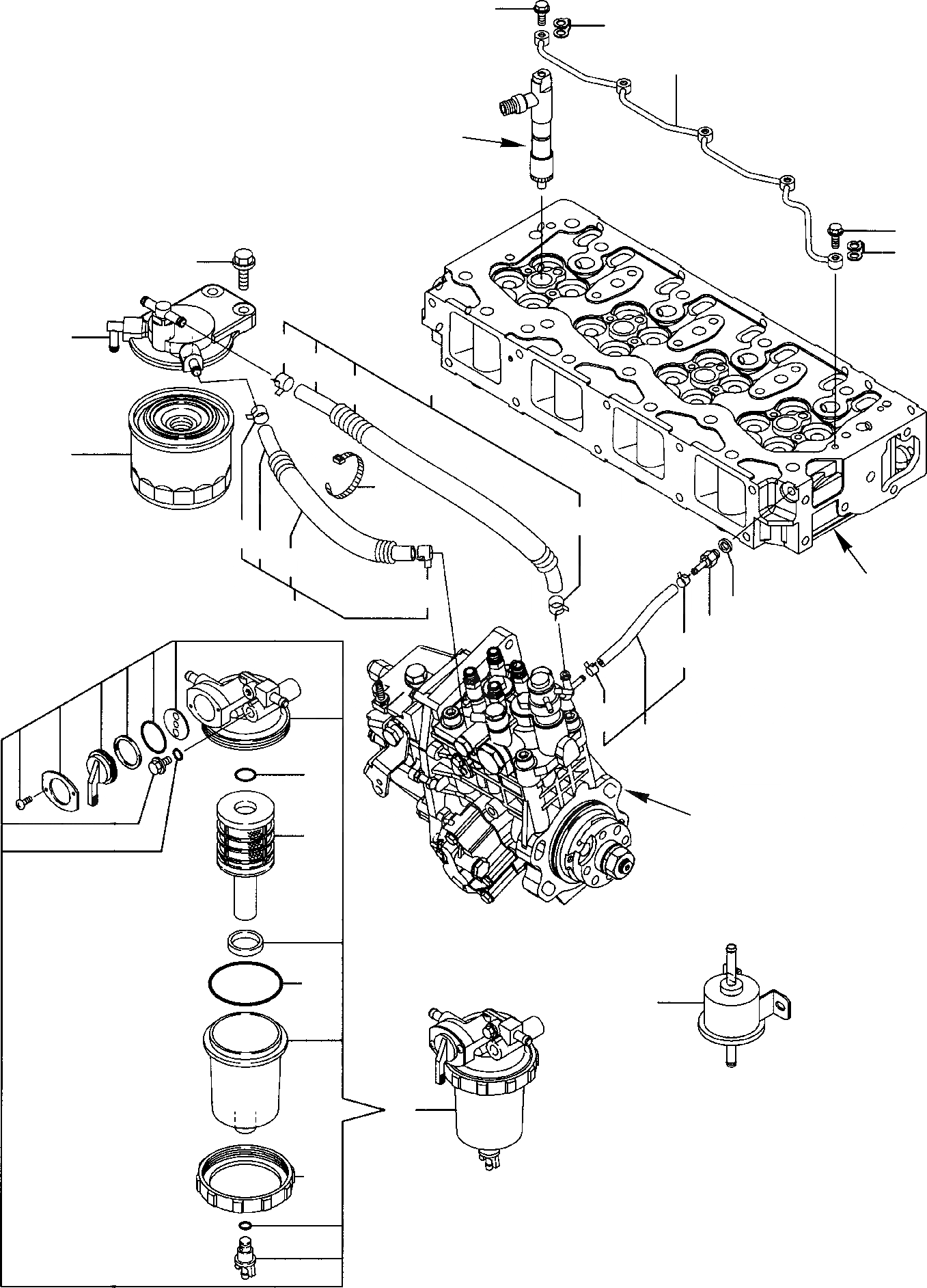 Схема запчастей Komatsu PC75R-2 PC75R-2HD - ТОПЛИВН. ЛИНИЯ ДВИГАТЕЛЬ