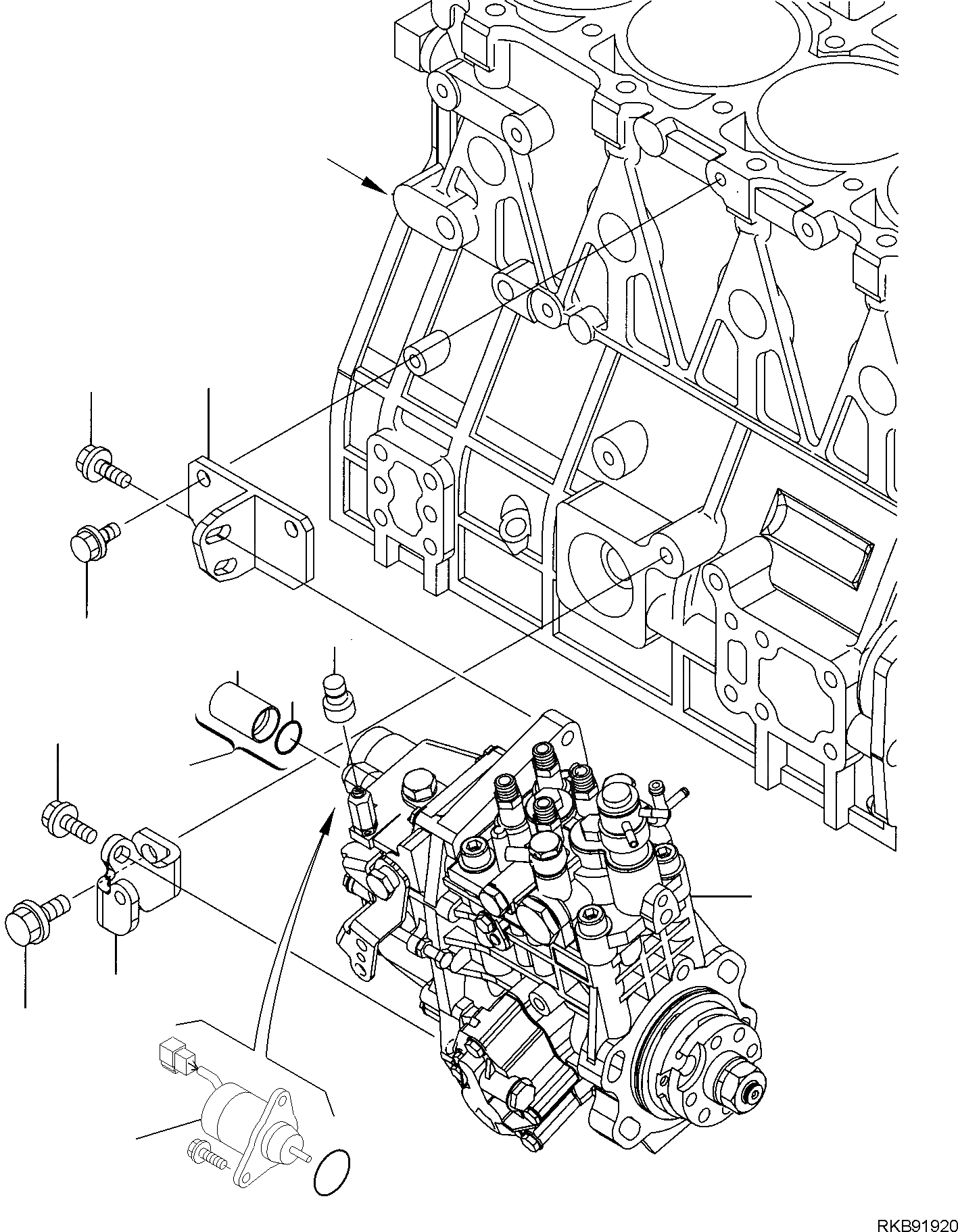 Схема запчастей Komatsu PC75R-2 PC75R-2HD - ТОПЛ. НАСОС ДВИГАТЕЛЬ