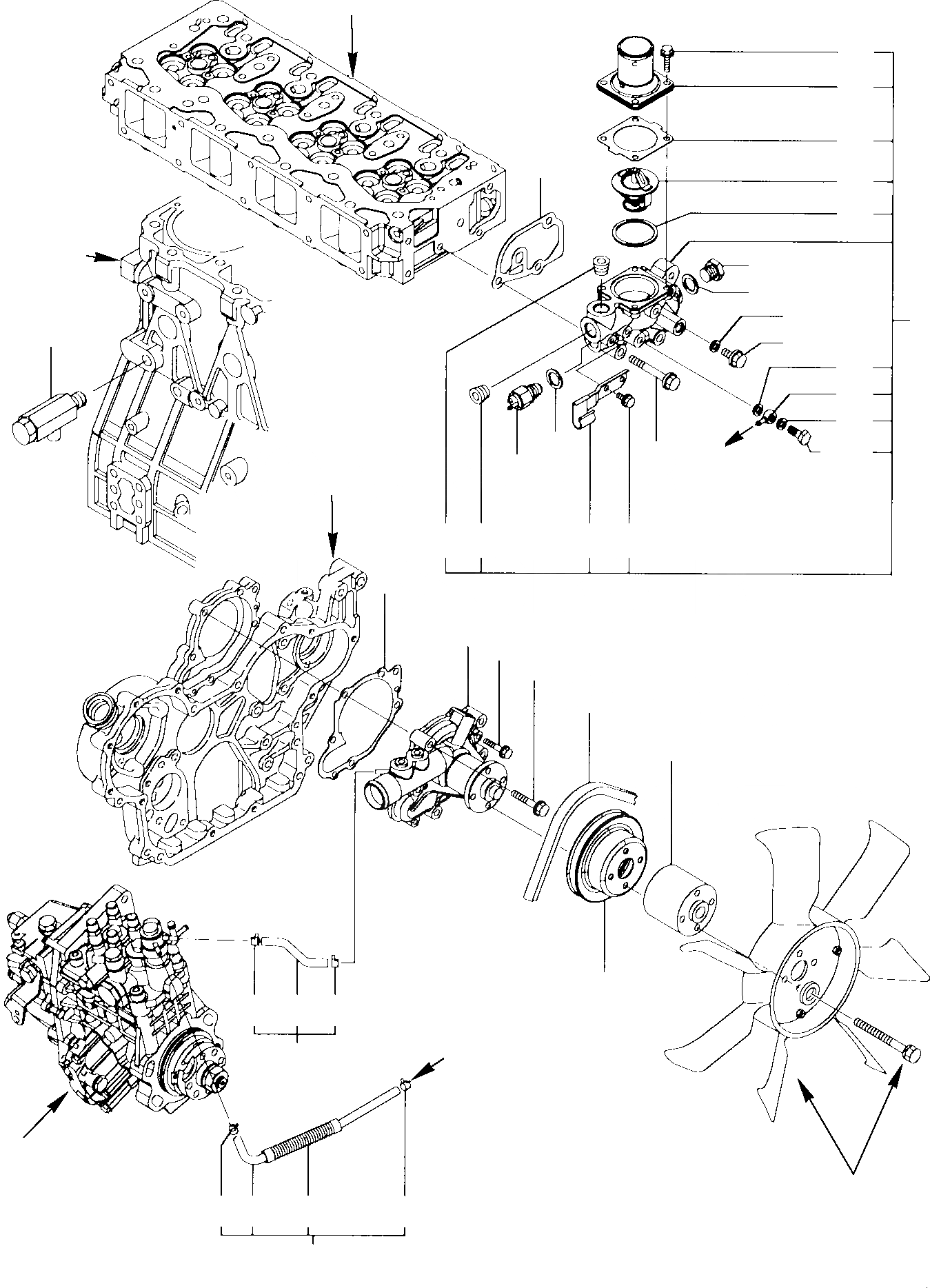 Схема запчастей Komatsu PC75R-2 PC75R-2HD - СИСТЕМА ОХЛАЖДЕНИЯ ДВИГАТЕЛЬ