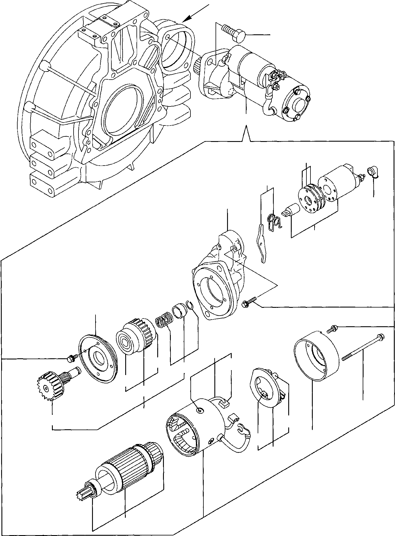 Схема запчастей Komatsu PC75R-2 PC75R-2HD - СТАРТЕР ДВИГАТЕЛЬ