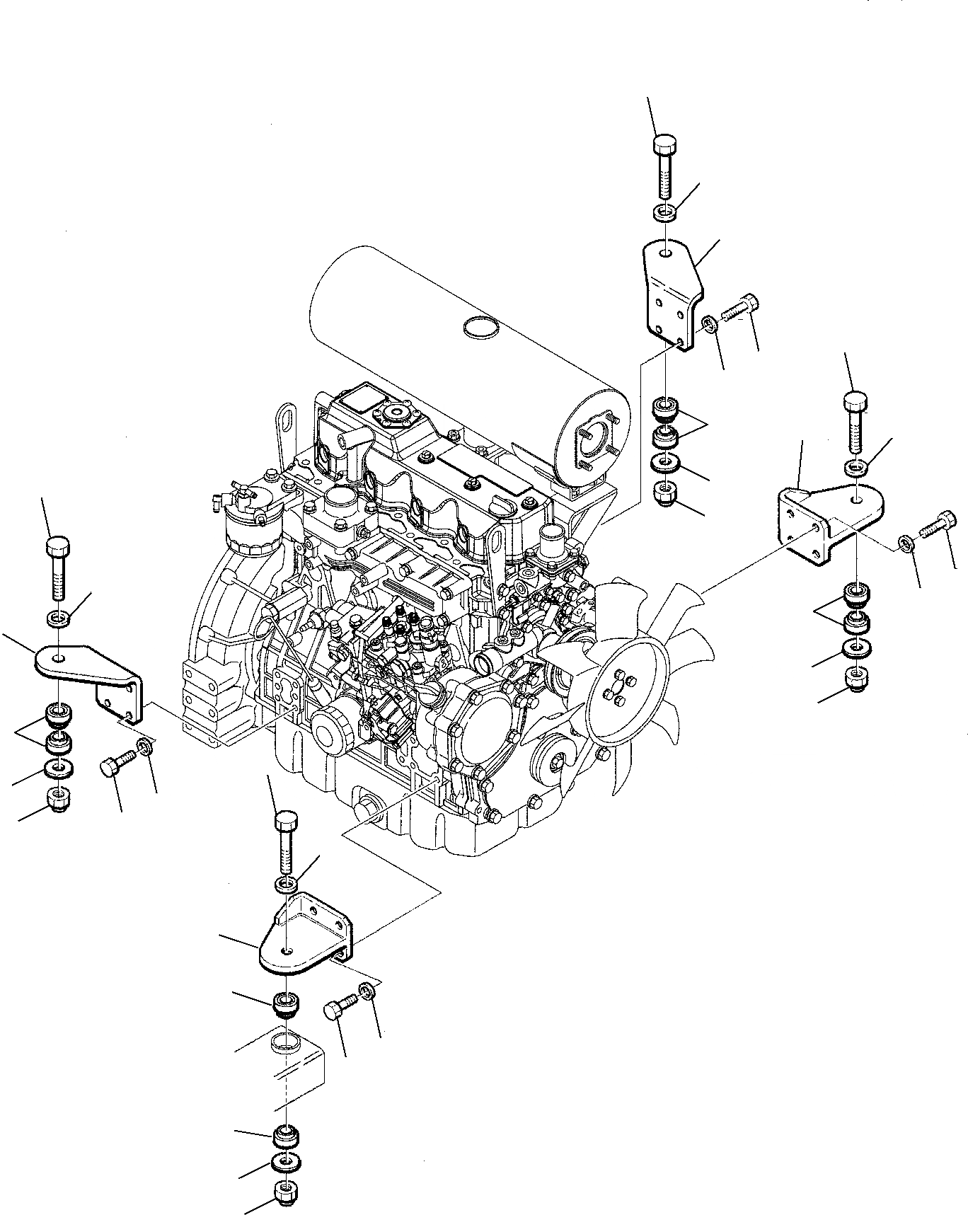 Схема запчастей Komatsu PC75R-2 PC75R-2HD - КРЕПЛЕНИЕ ДВИГАТЕЛЯ КОМПОНЕНТЫ ДВИГАТЕЛЯ И ЭЛЕКТРИКА