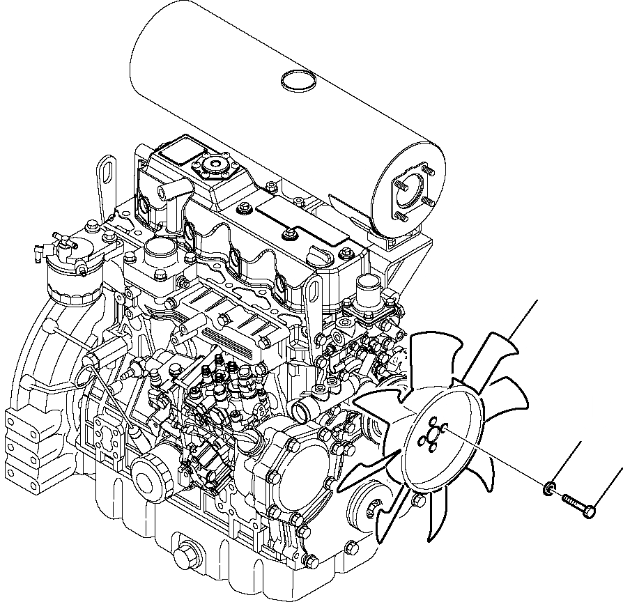 Схема запчастей Komatsu PC75R-2 PC75R-2HD - ВЕНТИЛЯТОР ДВИГ-ЛЯ КОМПОНЕНТЫ ДВИГАТЕЛЯ И ЭЛЕКТРИКА