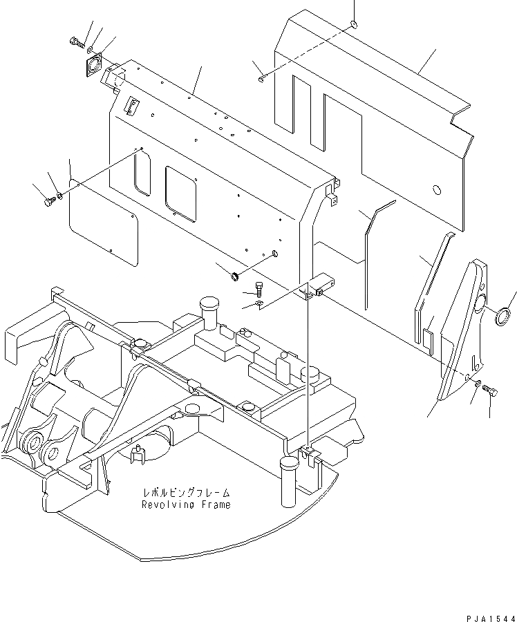 Схема запчастей Komatsu PC75UD-2E - КАПОТ (COVER) ЧАСТИ КОРПУСА