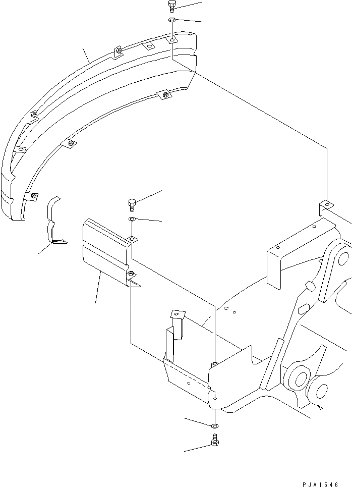 Схема запчастей Komatsu PC75UD-2E - ПРАВ. COVER ЧАСТИ КОРПУСА