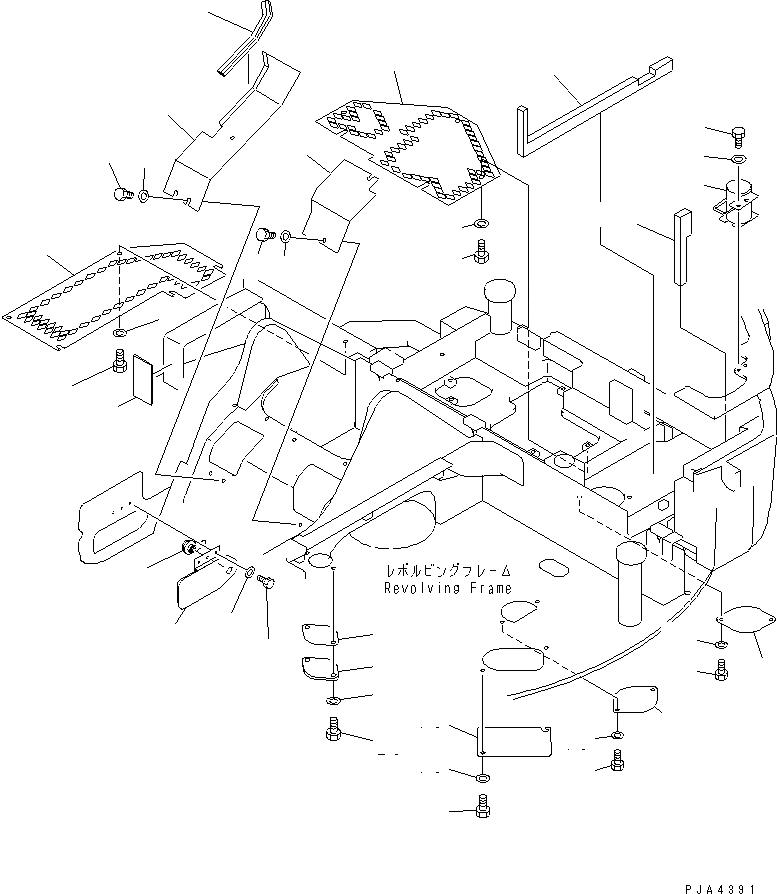 Схема запчастей Komatsu PC75UD-2E - НИЖН. КРЫШКА(№77-) ЧАСТИ КОРПУСА