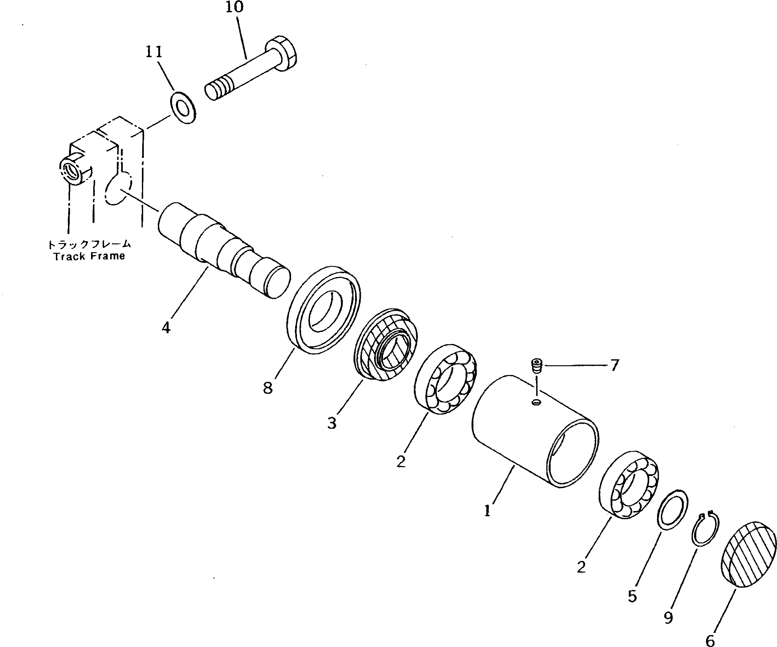 Схема запчастей Komatsu PC75UD-2 - ПОДДЕРЖИВАЮЩИЙ КАТОК (ДЛЯ STEEL SHOE)(№-797) ХОДОВАЯ