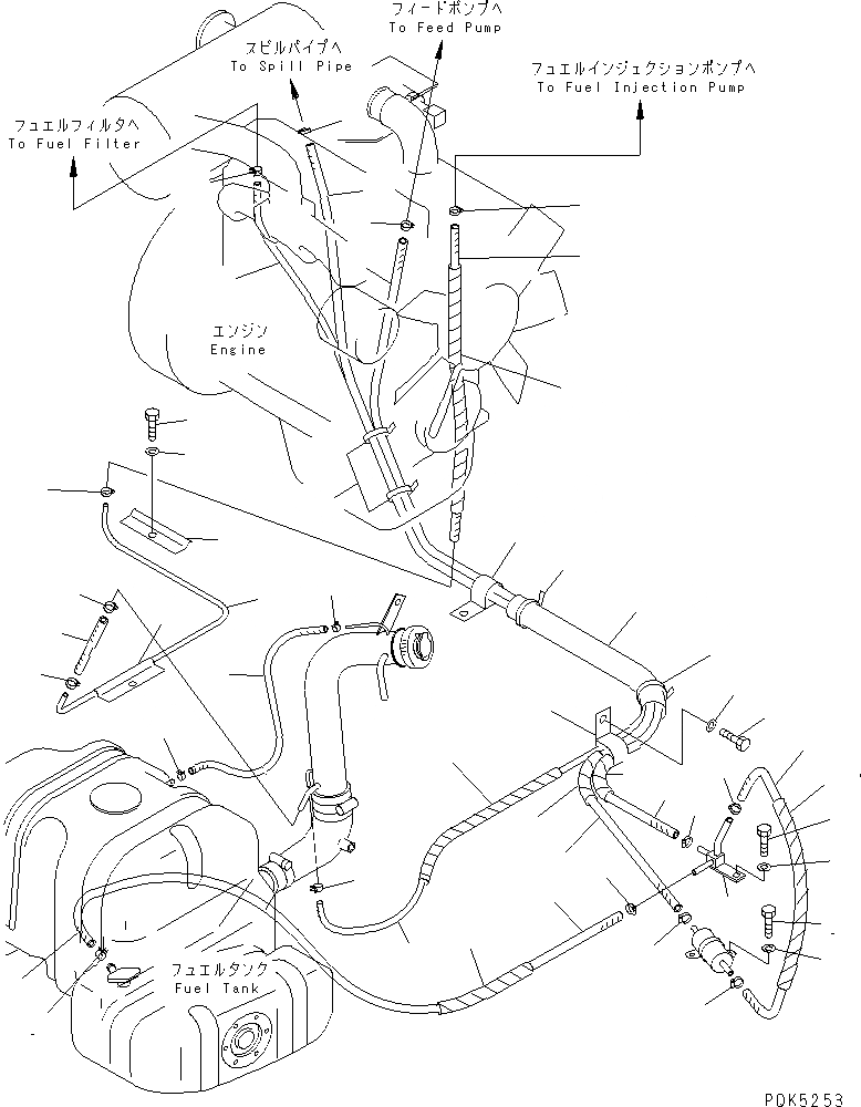 Схема запчастей Komatsu PC75UD-3 - ТОПЛИВН. БАК. (ТОПЛИВН. ЛИНИЯ)(№-98) ТОПЛИВН. БАК. AND КОМПОНЕНТЫ