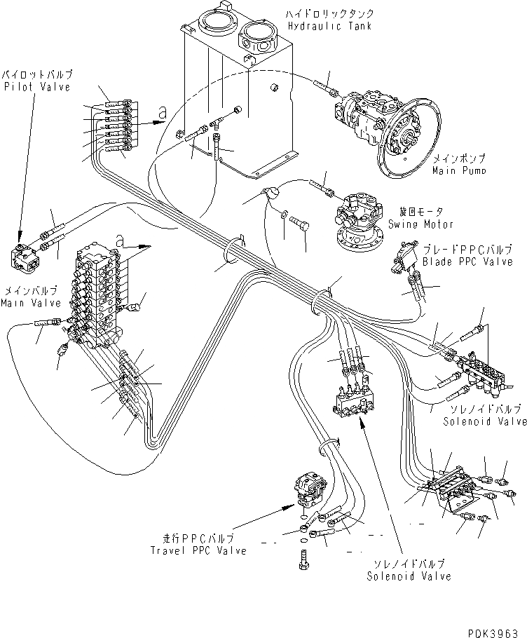 Схема запчастей Komatsu PC75UD-3 - P.P.C. ОСНОВН. ЛИНИЯ (/) (MONO СТРЕЛА) ГИДРАВЛИКА