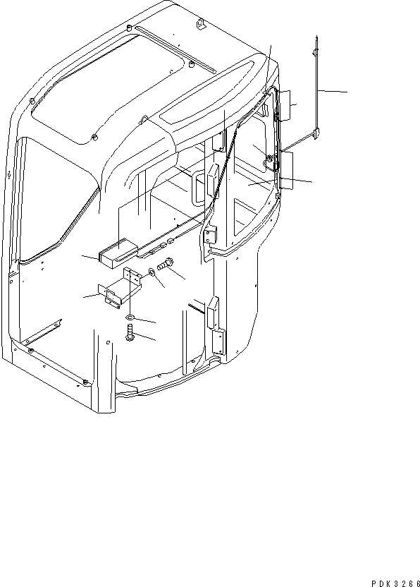 Схема запчастей Komatsu PC75UD-3 - КАБИНА (AM РАДИО)(№-98) КАБИНА ОПЕРАТОРА И СИСТЕМА УПРАВЛЕНИЯ