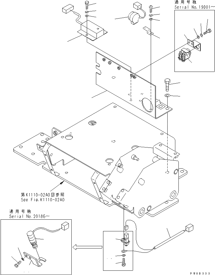 Схема запчастей Komatsu PC75UD-3 - ОСНОВН. КОНСТРУКЦИЯ (ЭЛЕКТРИКА) (NOMO СТРЕЛА) КАБИНА ОПЕРАТОРА И СИСТЕМА УПРАВЛЕНИЯ