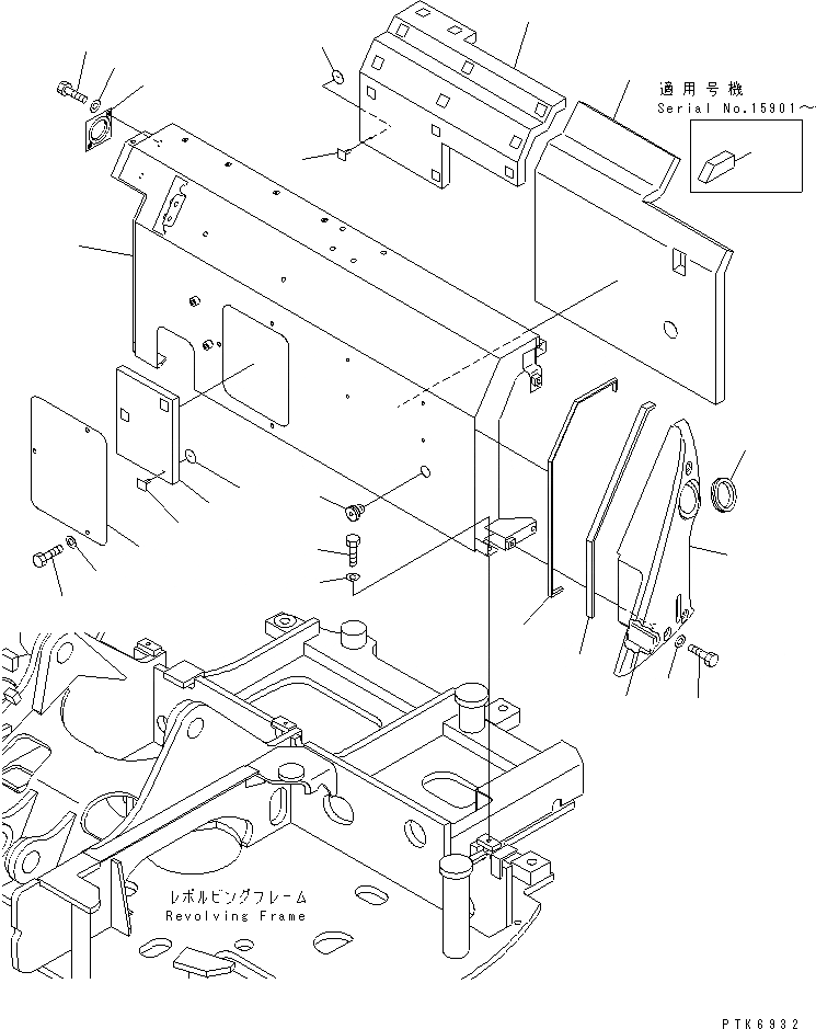 Схема запчастей Komatsu PC75UD-3 - КАПОТ (COVER)(№-9) ЧАСТИ КОРПУСА