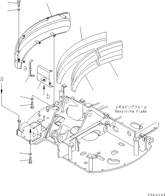 Схема запчастей Komatsu PC75UD-3 - ПРАВ. COVER(№-9) ЧАСТИ КОРПУСА