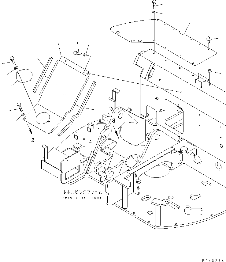 Схема запчастей Komatsu PC75UD-3 - ПЕРЕДН. КРЫШКА(ЦЕНТР. COVER) (НАВЕС)(№-9) ЧАСТИ КОРПУСА