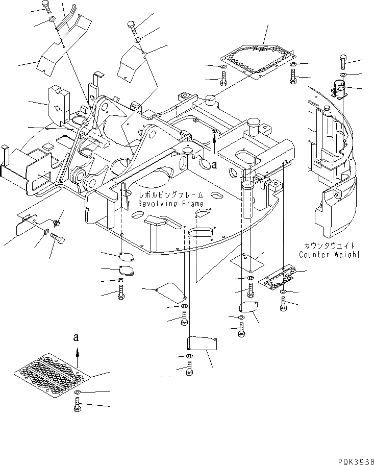 Схема запчастей Komatsu PC75UD-3 - НИЖН. КРЫШКА (BREAK UP СПЕЦ-Я.) ЧАСТИ КОРПУСА