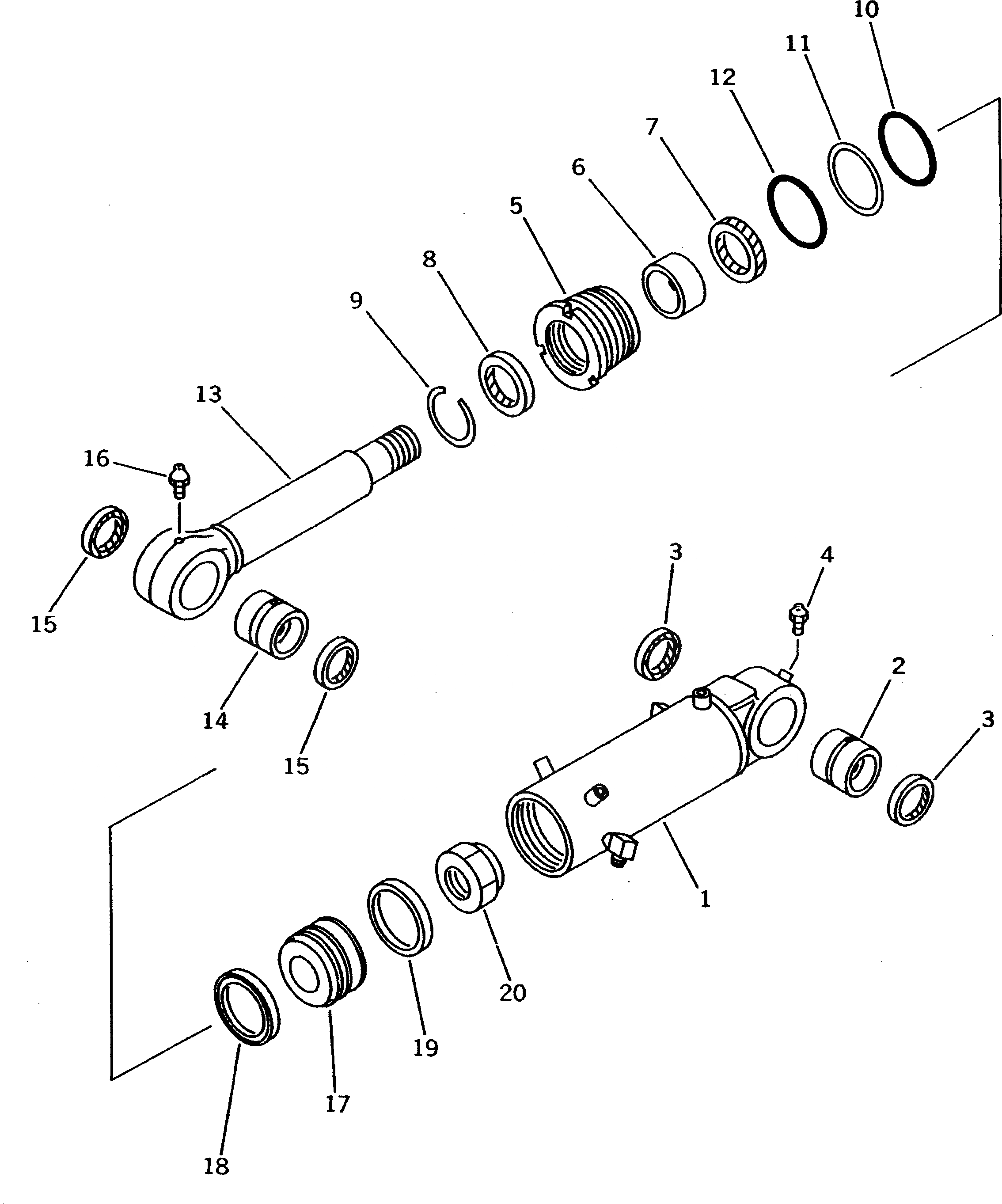 Схема запчастей Komatsu PC75UD-3 - ЦИЛИНДР ОТВАЛА (ВНУТР. ЧАСТИ) ОСНОВН. КОМПОНЕНТЫ И РЕМКОМПЛЕКТЫ