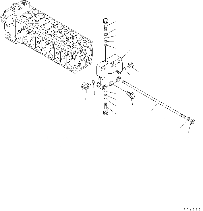 Схема запчастей Komatsu PC75UD-3 - ОСНОВН. КЛАПАН (/8) ОСНОВН. КОМПОНЕНТЫ И РЕМКОМПЛЕКТЫ
